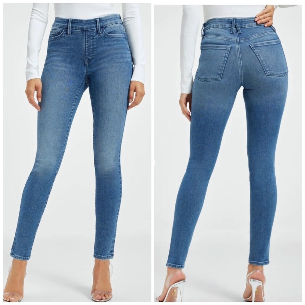 Good American Mid Blue High-Rise Skinny Jeans